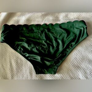 Kate Spade scalloped bikini bottoms army green Large
